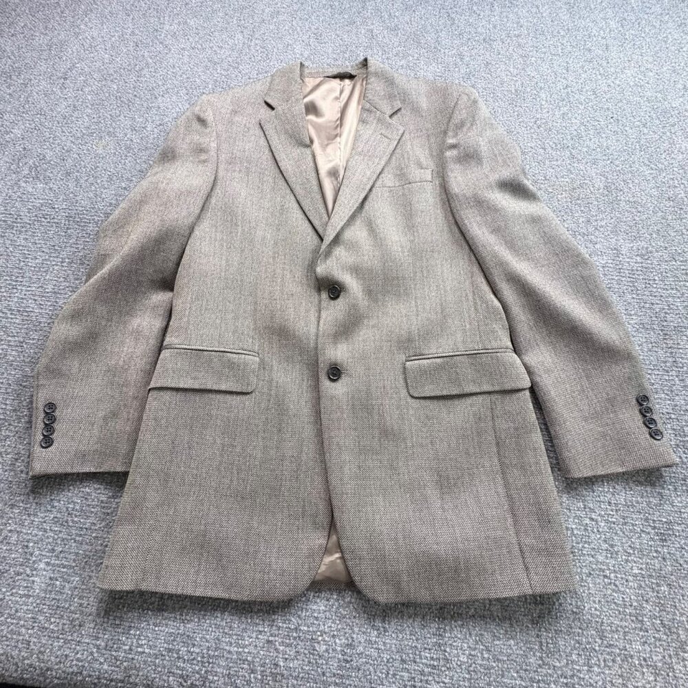 Vintage Jos. A. Bank Blazer Mens 40L Beige Y2K Classic Preppy Traditional Office
